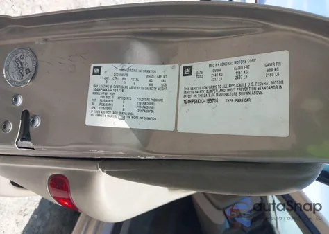 2003 Buick Lesabre Custom from USA, damaged, VIN 1G4HP54K034163716